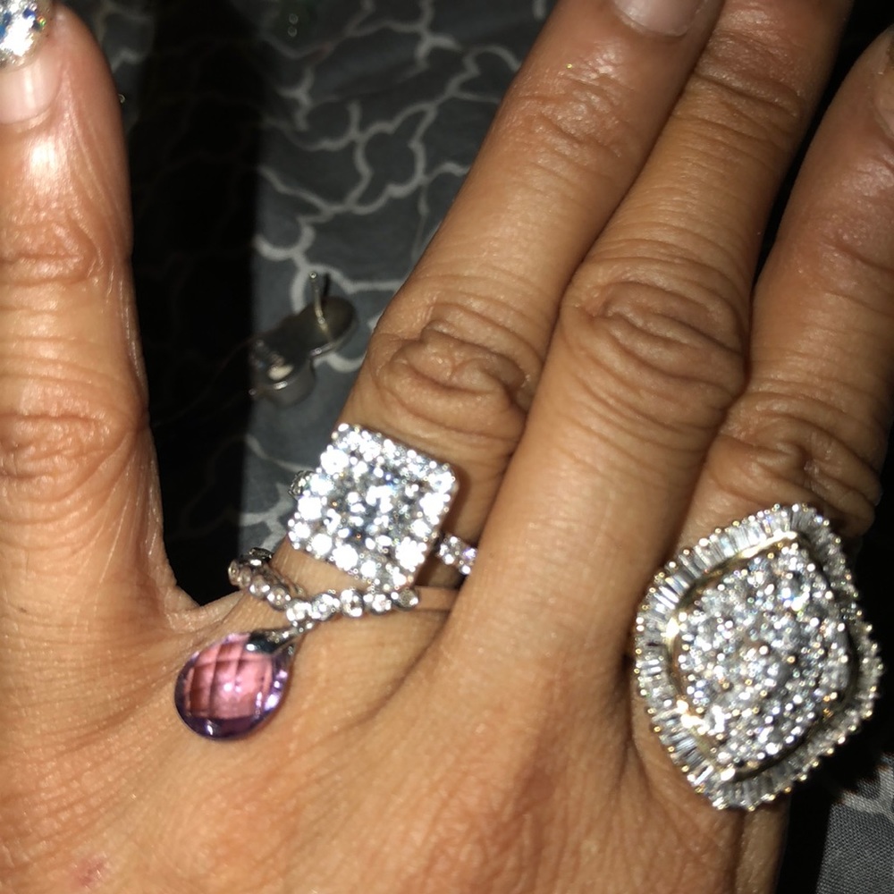 Custom diamond ring , band diamond cocktail ring - Picture 4 of 4